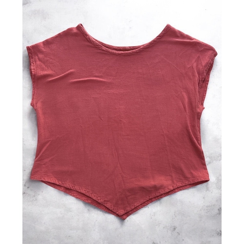 OH MY GAUZE! Short Sleeve‎ Scoop Neck Top Size 1 Pink (small/medium) Lagenlook